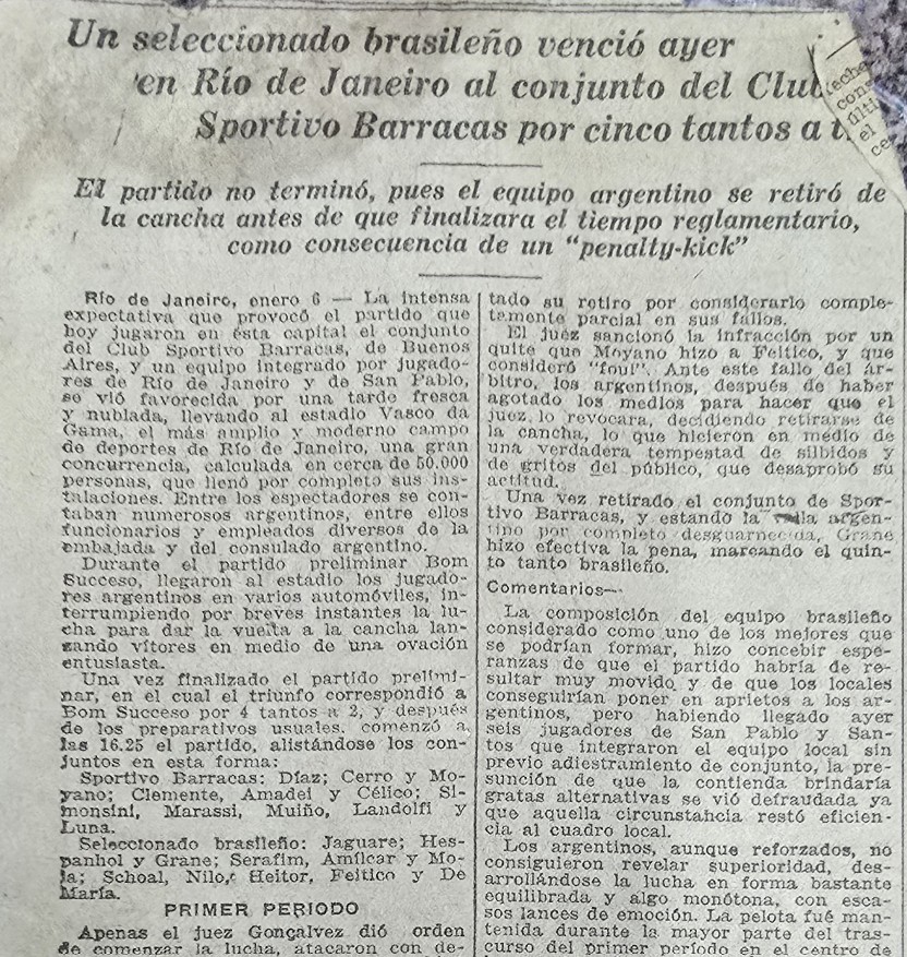 RioDeJaneiro Confederación brasilera - Gira internacional de Sportivo Barracas